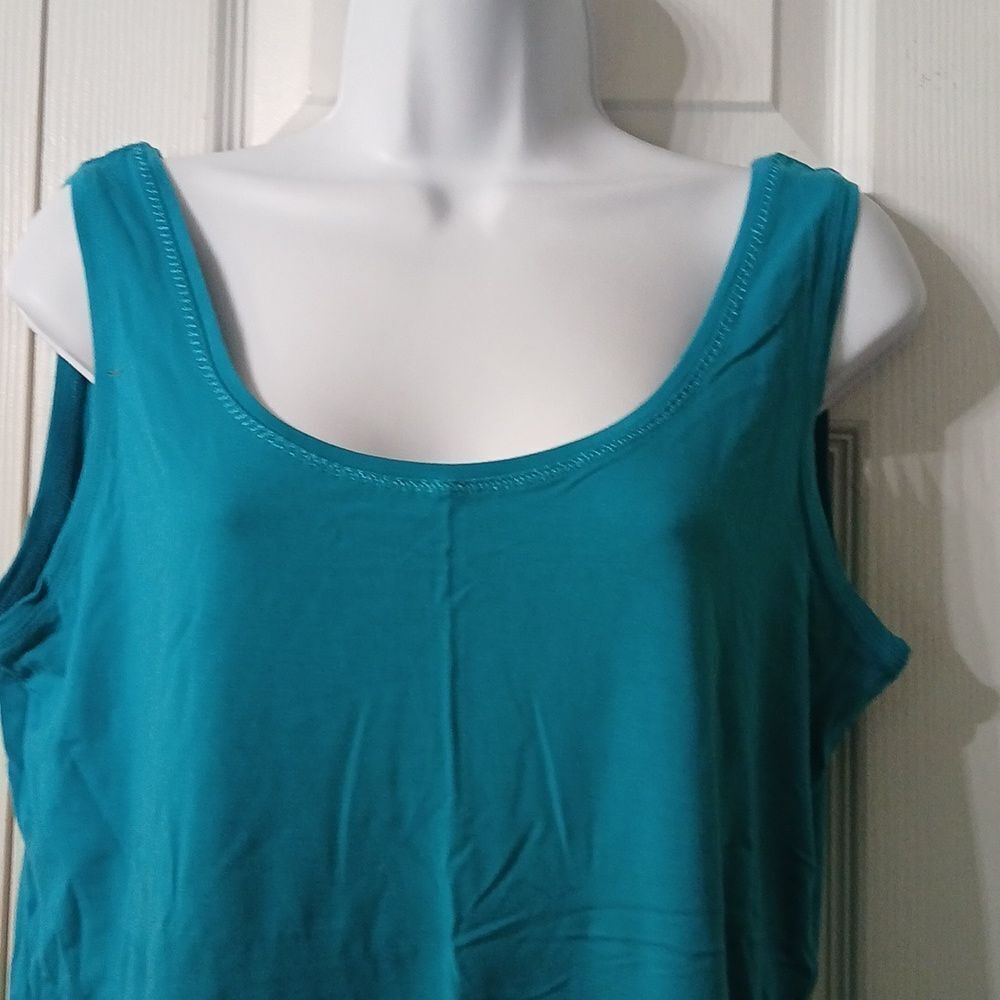 Peck & Peck weekend turquoise tank top Sz L - Picture 3 of 5